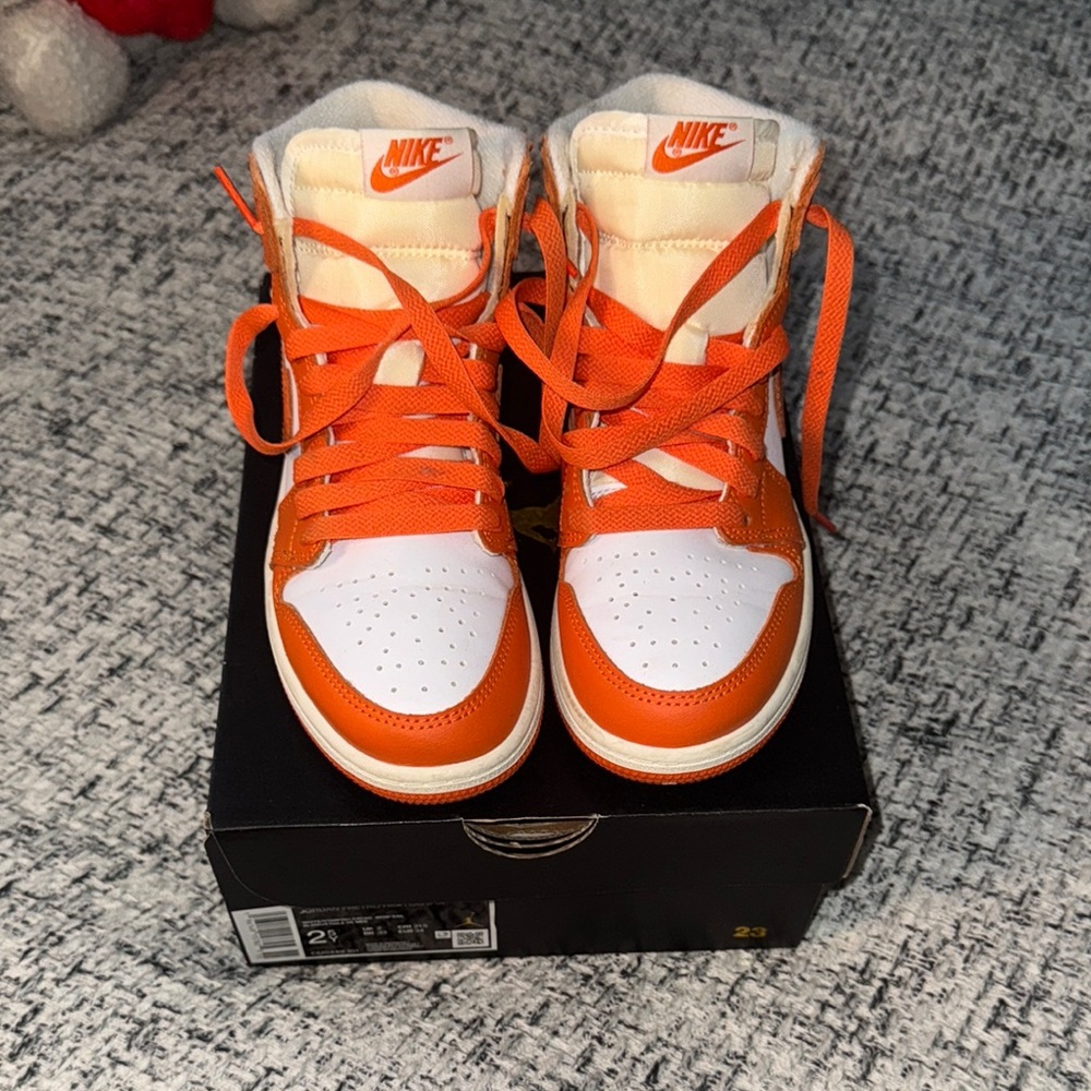 Nike Orange White Dunk High Sneakers